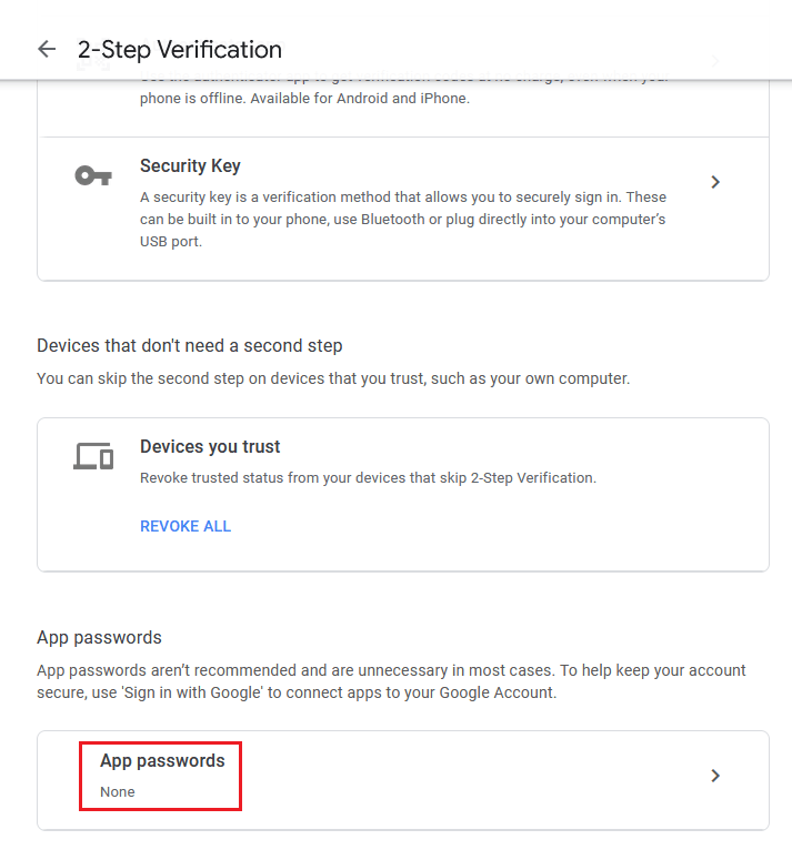 google app password