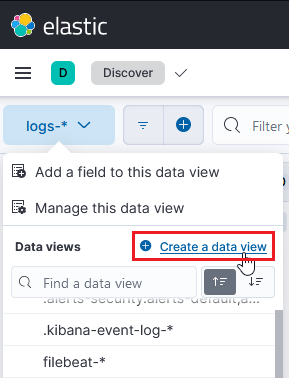 elastic - create data view