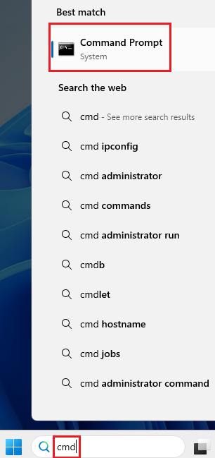 start cmd - command line