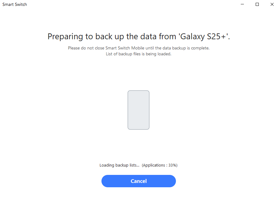 Samsung Smart Switch - Záloha