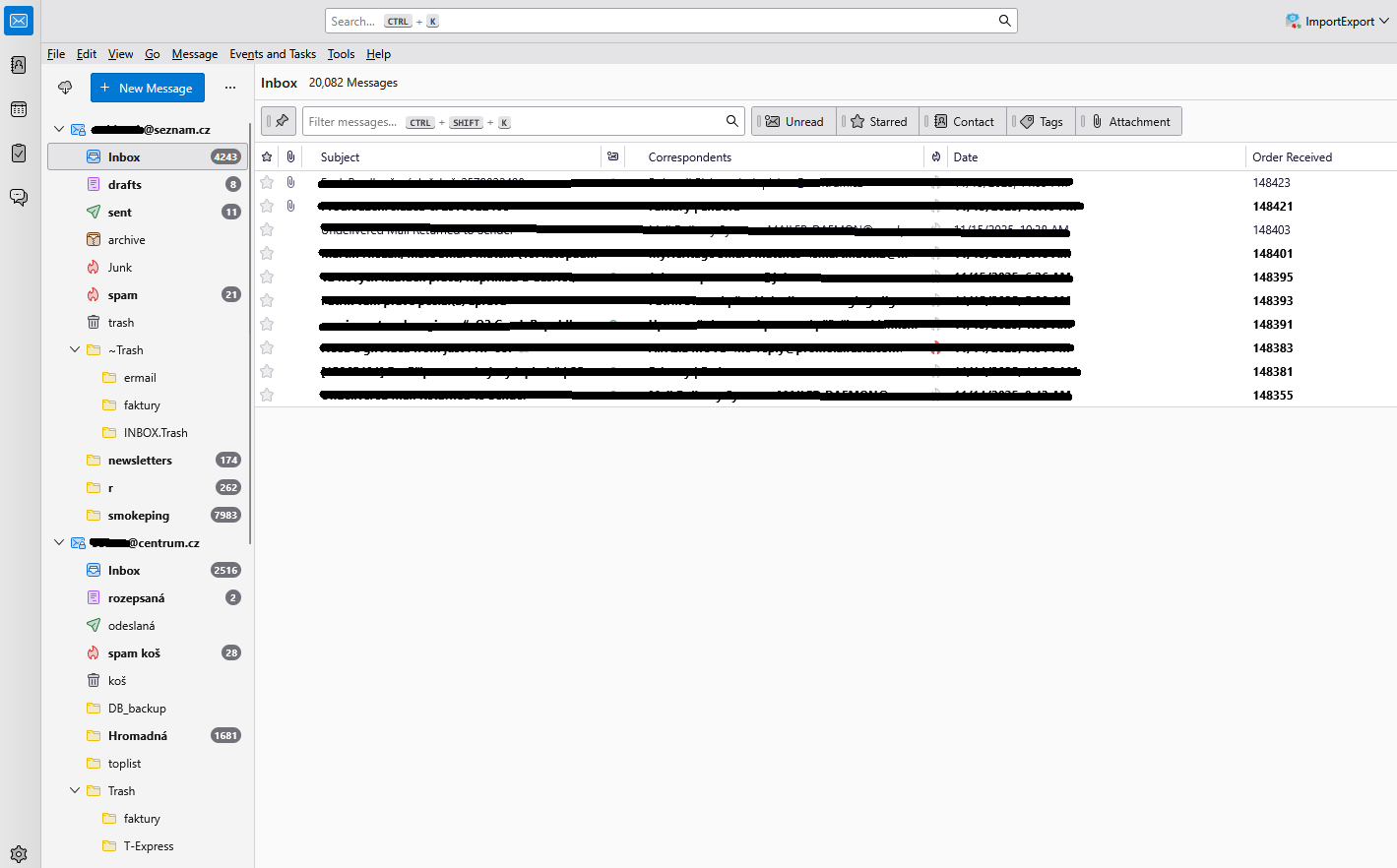 Thunderbird - restore, obnova profilu