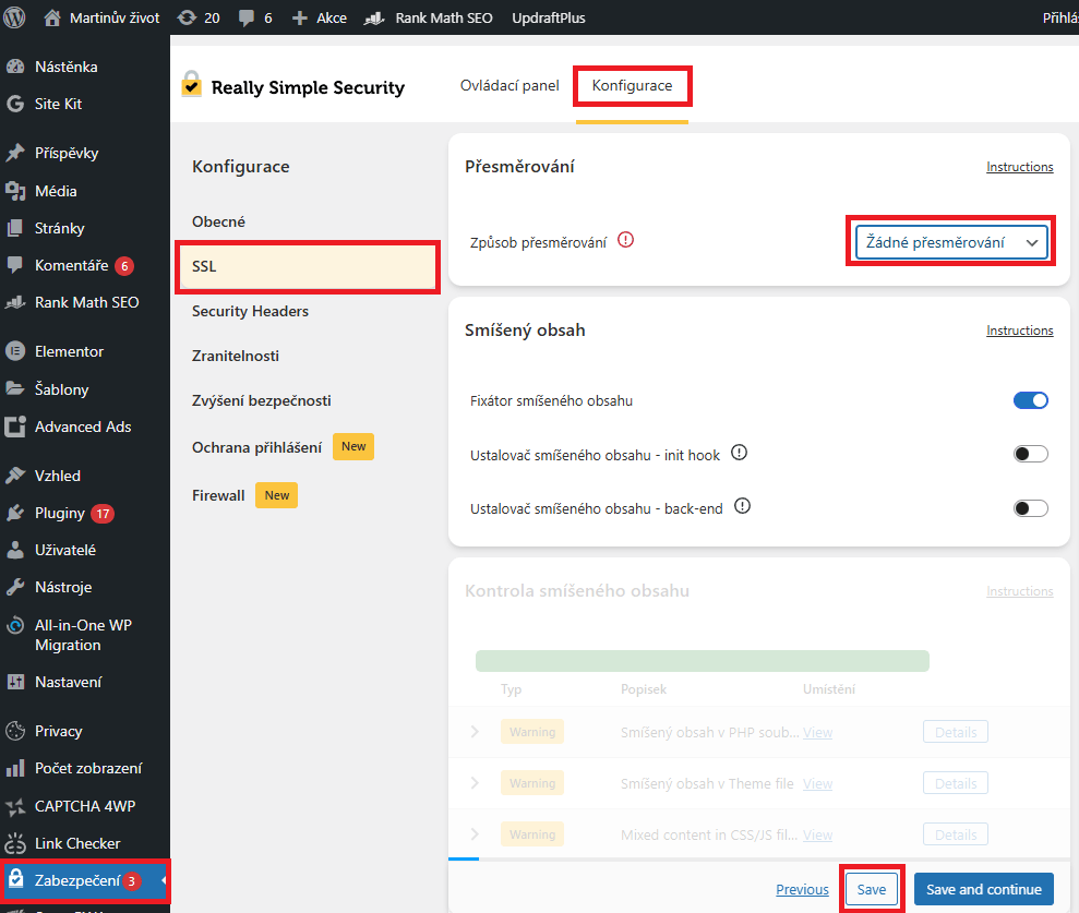 Really Simple Security a chyba ERR_TOO_MANY_REDIRECTS
